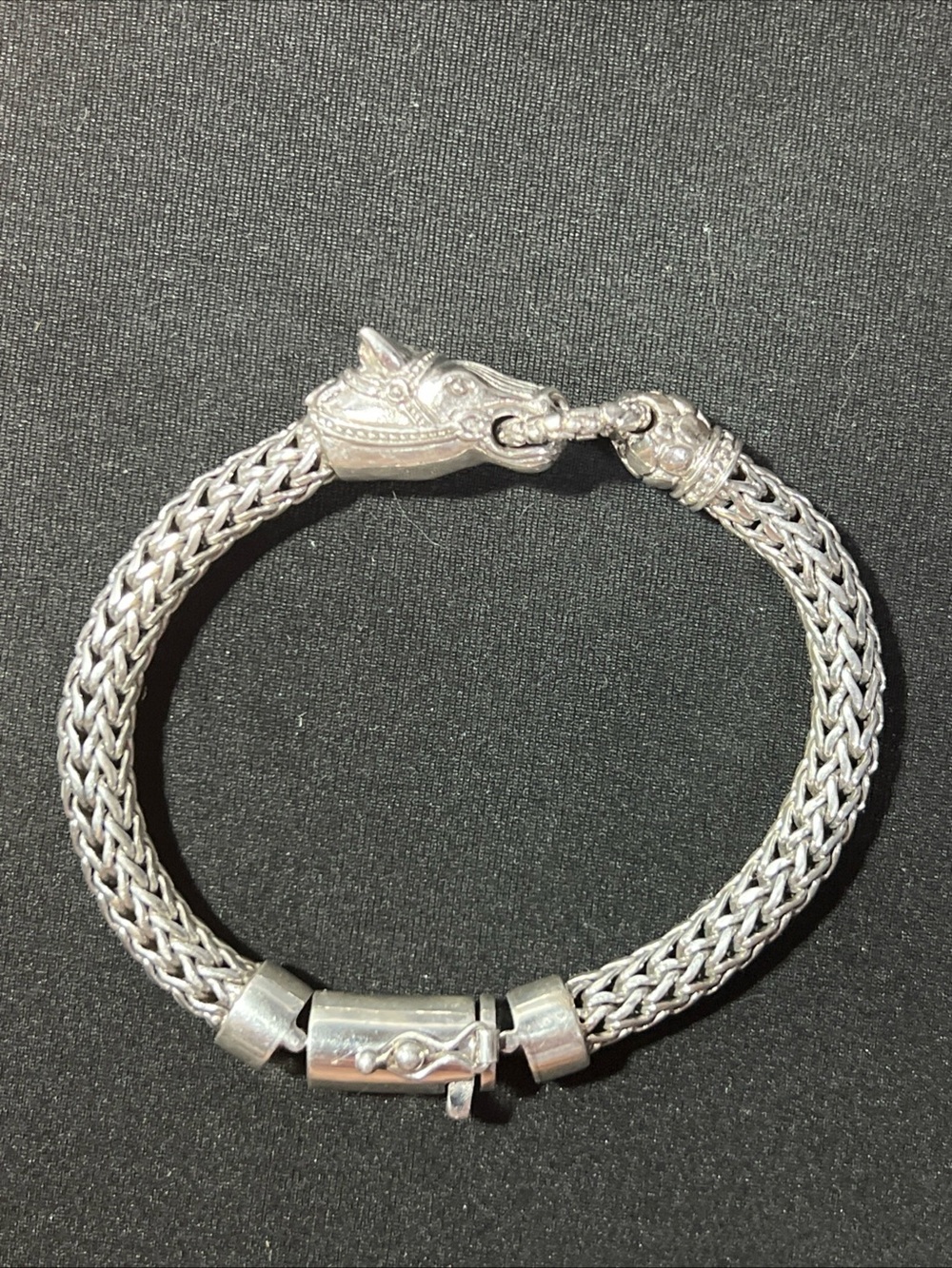 SAMUEL B BENHAM .925 STERLING Equestrian Horse Head Bracelet 54.8 Grams Sz 7.5